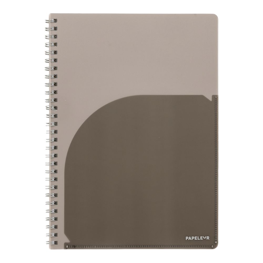 パペルール セミB5 Wリングノート グレー